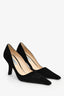 Prada Black Suede Leather Pointed Toe Heels Size 36