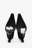 Prada Black Suede Leather Pointed Toe Heels Size 36