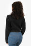 T By Alexander Wang Grey Cable Knit Logo Embroidered Cardigan Size S