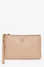Miu Miu Beige Leather Logo Zip Pouch