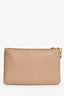 Miu Miu Beige Leather Logo Zip Pouch
