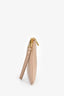 Miu Miu Beige Leather Logo Zip Pouch