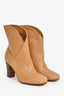Celine Beige Leather Heritage Wrap 85 Ankle Boots Size 35.5