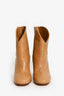 Celine Beige Leather Heritage Wrap 85 Ankle Boots Size 35.5