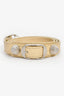 Balenciaga Beige Leather Grommet Wrap Bracelet
