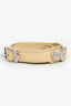 Balenciaga Beige Leather Grommet Wrap Bracelet