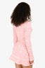 Self-Portrait Pink Tweed Cropped Embellished Button Jacket Size XS