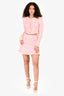Self-Portrait Pink Tweed Embellished Button Mini Skirt Size S
