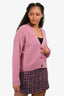 Hermès 2023 Pink Wool 'H' Buttoned Cardigan Size 42