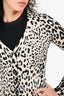 Dolce & Gabbana Cream/Black Wool Leopard Print Cardigan Size 38