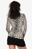 Dolce & Gabbana Cream/Black Wool Leopard Print Cardigan Size 38