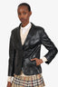 Neil Barrett Black Leather Blazer Estimated Size 6