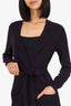 Simone Rocha Purple Wool/Silk Beaded Belted Long Cardigan Size L