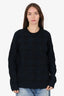3.1 Phillip Lim Black/Navy Wool/Cashmere Check Knit Sweater Size S