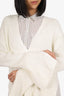 A.L.C White Knitted V-Neck Sweater Size M