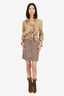 Sandro Brown Tweed Zip-up Midi Skirt Size 2