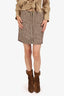 Sandro Brown Tweed Zip-up Midi Skirt Size 2