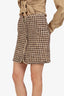 Sandro Brown Tweed Zip-up Midi Skirt Size 2