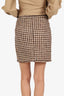 Sandro Brown Tweed Zip-up Midi Skirt Size 2