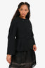 MaxMara Black Double Breasted Peplum Blazer Size 10