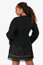 MaxMara Black Double Breasted Peplum Blazer Size 10