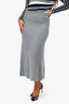 Max Mara Leisure Grey Wool Ribbed Maxi Skirt Size L
