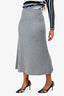 Max Mara Leisure Grey Wool Ribbed Maxi Skirt Size L