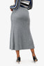 Max Mara Leisure Grey Wool Ribbed Maxi Skirt Size L