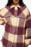 IRO Cream/Burgundy Mohair/Alpaca Blend Plaid Shirt Jacket Size S