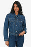Re/Done Blue Denim Dark Wash 'Baby Trucker' Jacket Size S