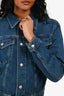 Re/Done Blue Denim Dark Wash 'Baby Trucker' Jacket Size S