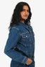 Re/Done Blue Denim Dark Wash 'Baby Trucker' Jacket Size S