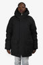 Sandro Black Logo Hooded Parka Size XL