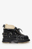 Acne Studios Black Patent Leather Mountaineering Boots Size 37