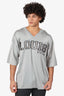 Louis Vuitton Grey Knit/Python 'Louis Vuitton' Jersey Top Size XL