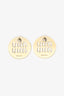 Miu Miu Gold Tone Circle 'Miu Miu' Earrings
