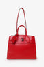 Louis Vuitton Red Leather 'City Steamer' Top Handle With Strap