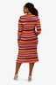 Chloe Red Stipped Cashmere Knit Long Dress Size XS