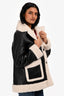 Maje Black Lambskin Shearling Jacket Size 36