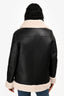 Maje Black Lambskin Shearling Jacket Size 36