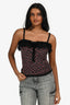 D&G by Dolce & Gabbana Black Floral Lace Trim Tank Top Size 26/40