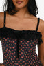 D&G by Dolce & Gabbana Black Floral Lace Trim Tank Top Size 26/40