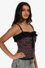 D&G by Dolce & Gabbana Black Floral Lace Trim Tank Top Size 26/40