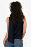 Diane von Furstenberg Navy Silk Bow Detailed Sleeveless Top Size 2