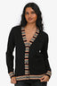 Burberry Black/Brown Trim Detailed Cardigan Est. Size S