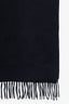 Max Mara Black Cashmere Fringe Scarf