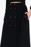 Pre-Loved Chanel™ 95P Black Cashmere CC Button Maxi Skirt Size 38