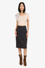 Burberry Grey Wool Midi Skirt Size 4
