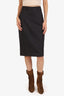 Burberry Grey Wool Midi Skirt Size 4
