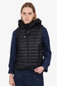 Moncler Black Quilted Hooded Padded Vest Size 00